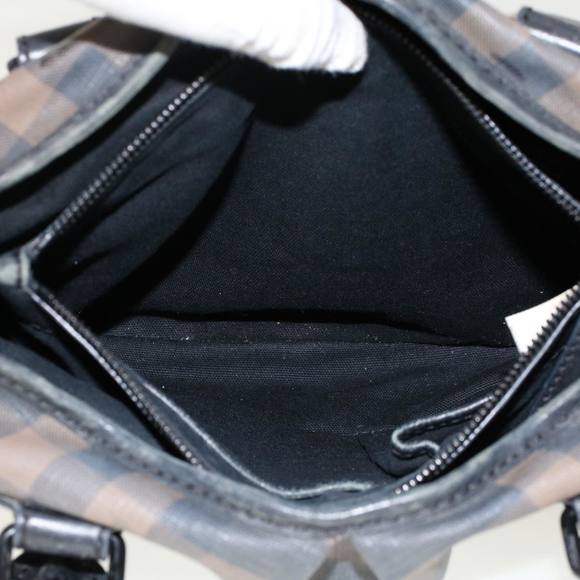 BURBERRY Nova Check Shoulder Bag PVC Leather Brown Auth yk7846B - Picture 12 of 15